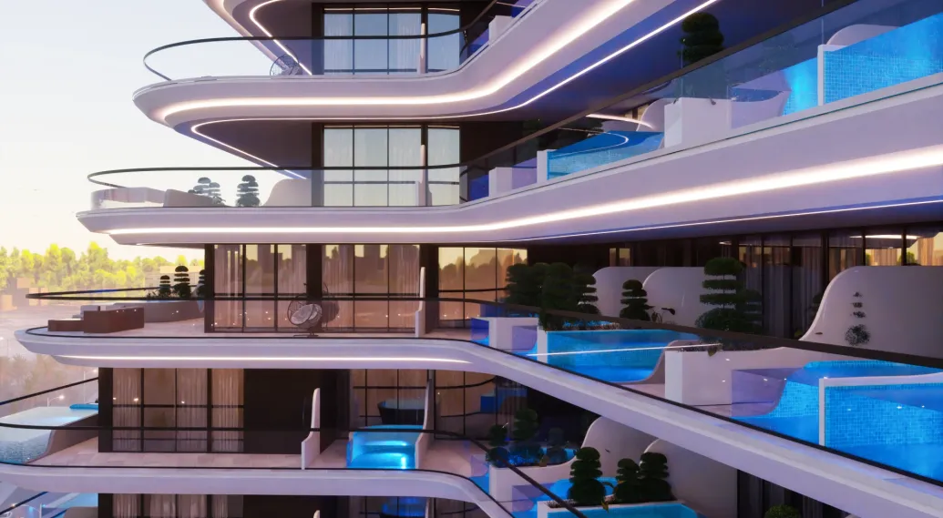 Samanna Portofino: Apartments for Sale in Dubai with Private Pools