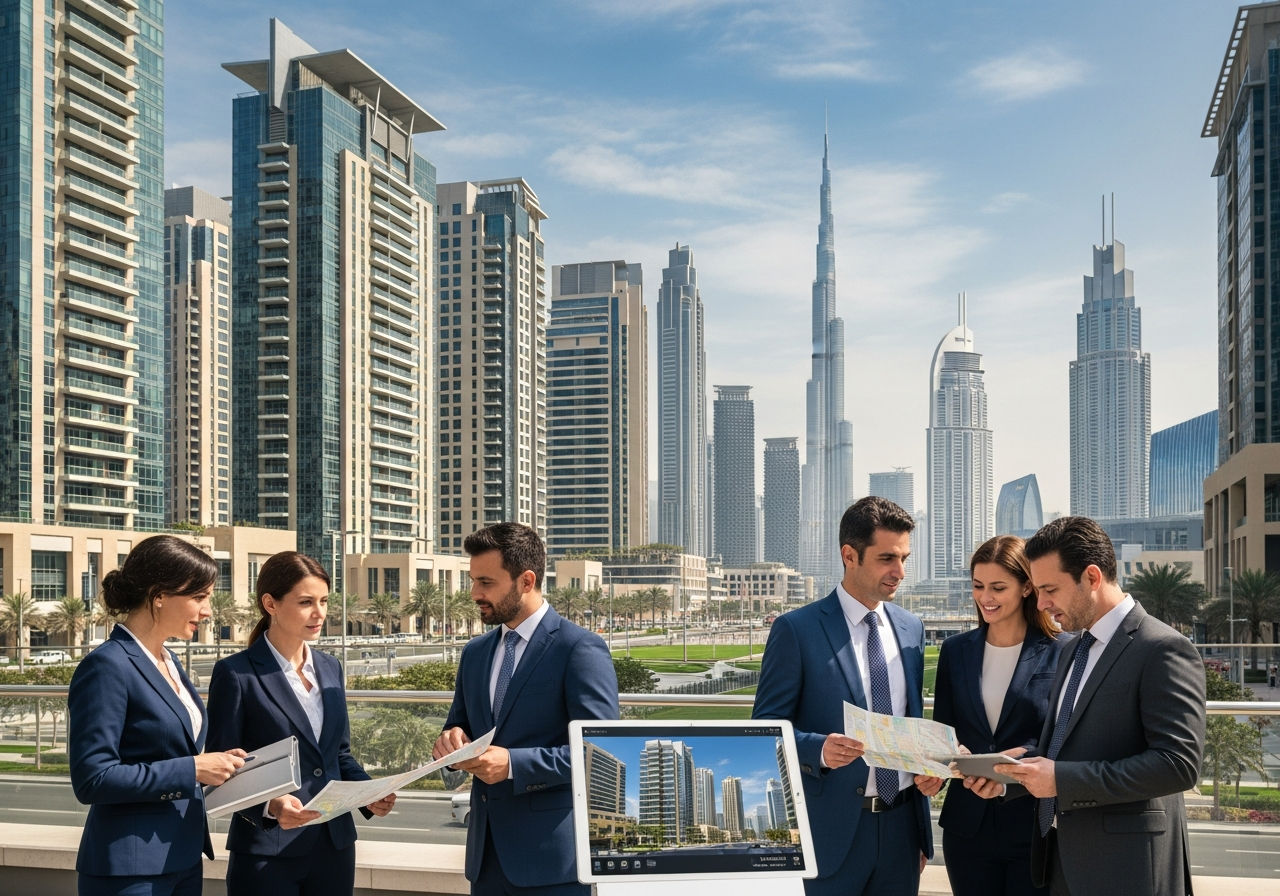 Dubai'de tipik bir ikinci el dairenin şık ve tamamen mobilyalı oturma odası görünümü
