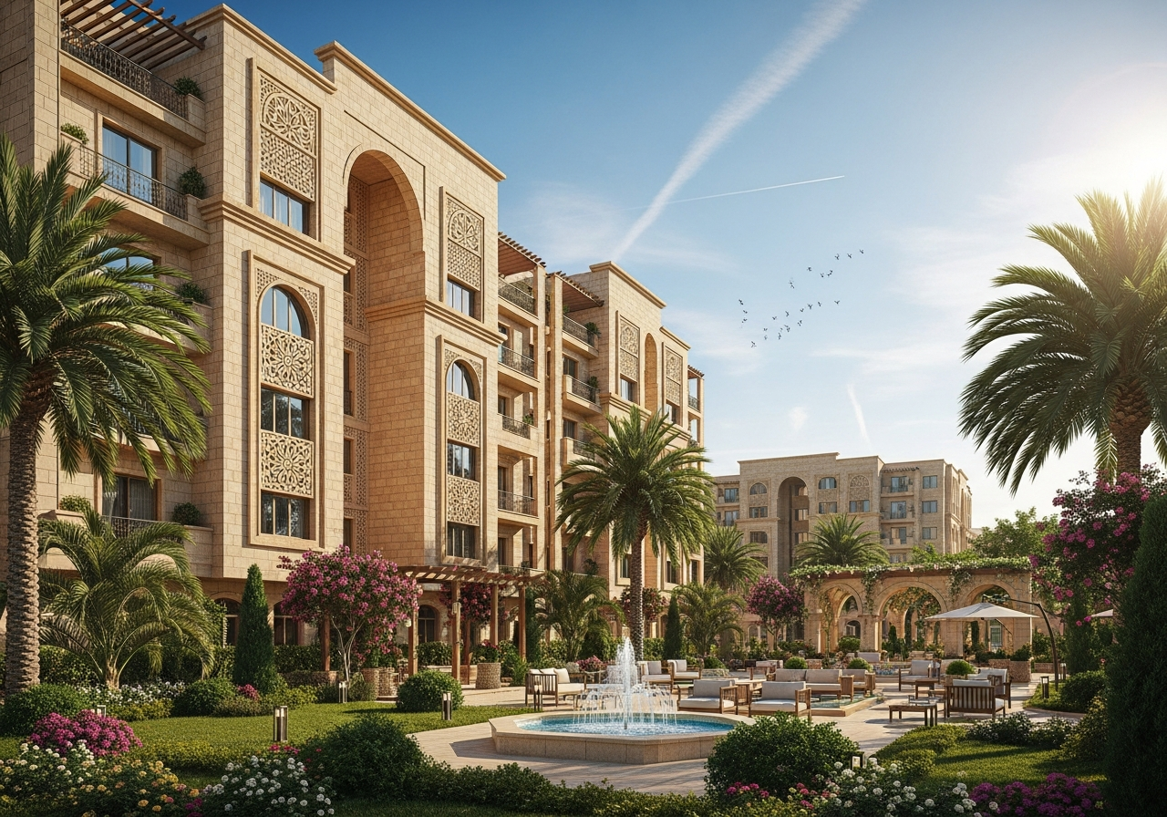 شقق استثمارية فاخرة للبيع في الإمارات ضمن مجمع سكني حديث يوضح فرص التملك العقاري الآمن.