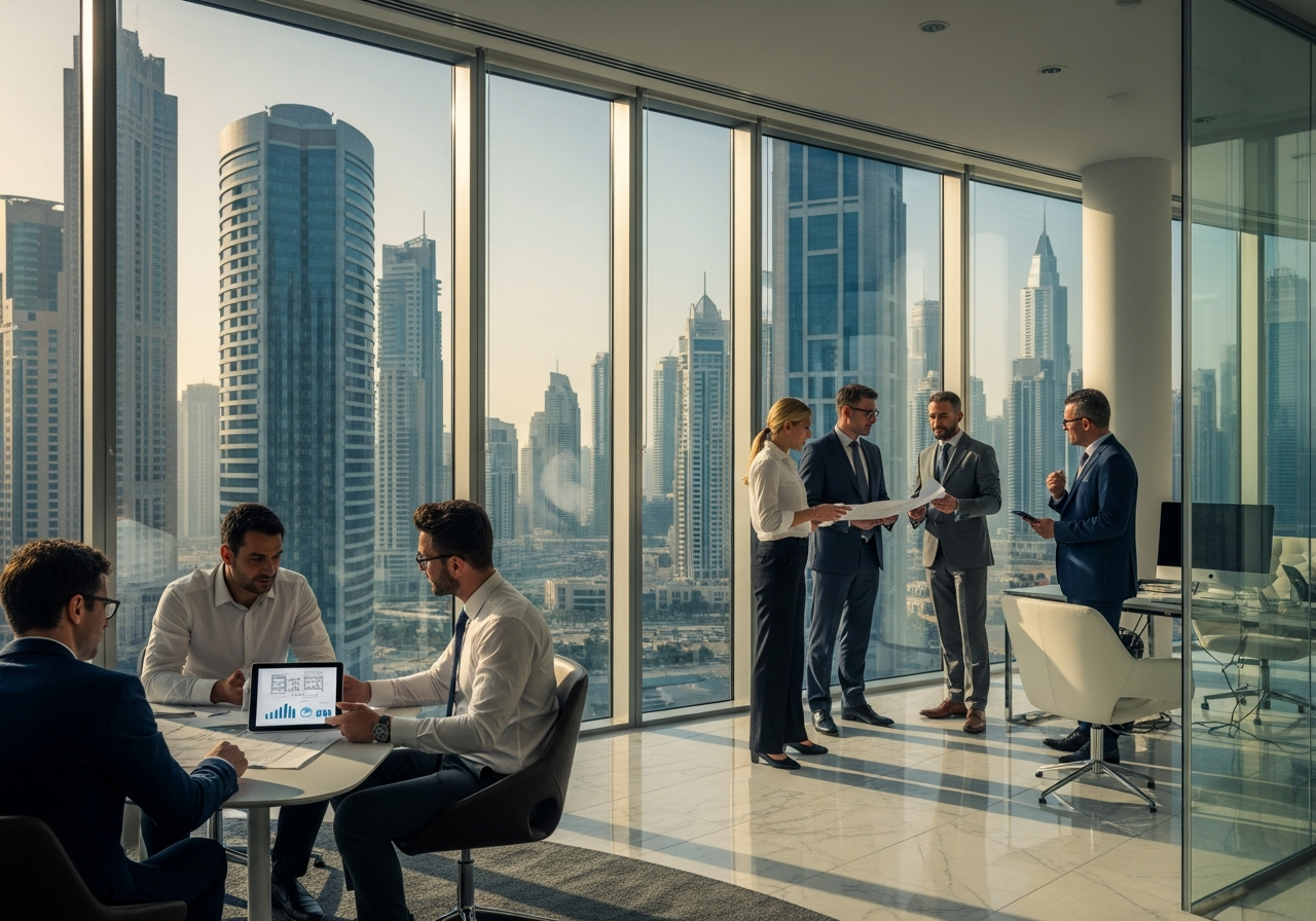 Bureau commercial prêt dans une tour moderne à Dubaï parmi les meilleures offres de bureaux à vendre en revente.