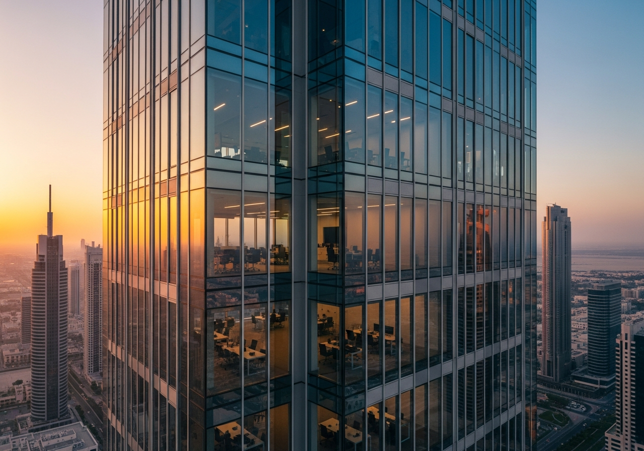Elegant commercial office offered for resale in one of the UAE's commercial towers as a promising investment opportunity.