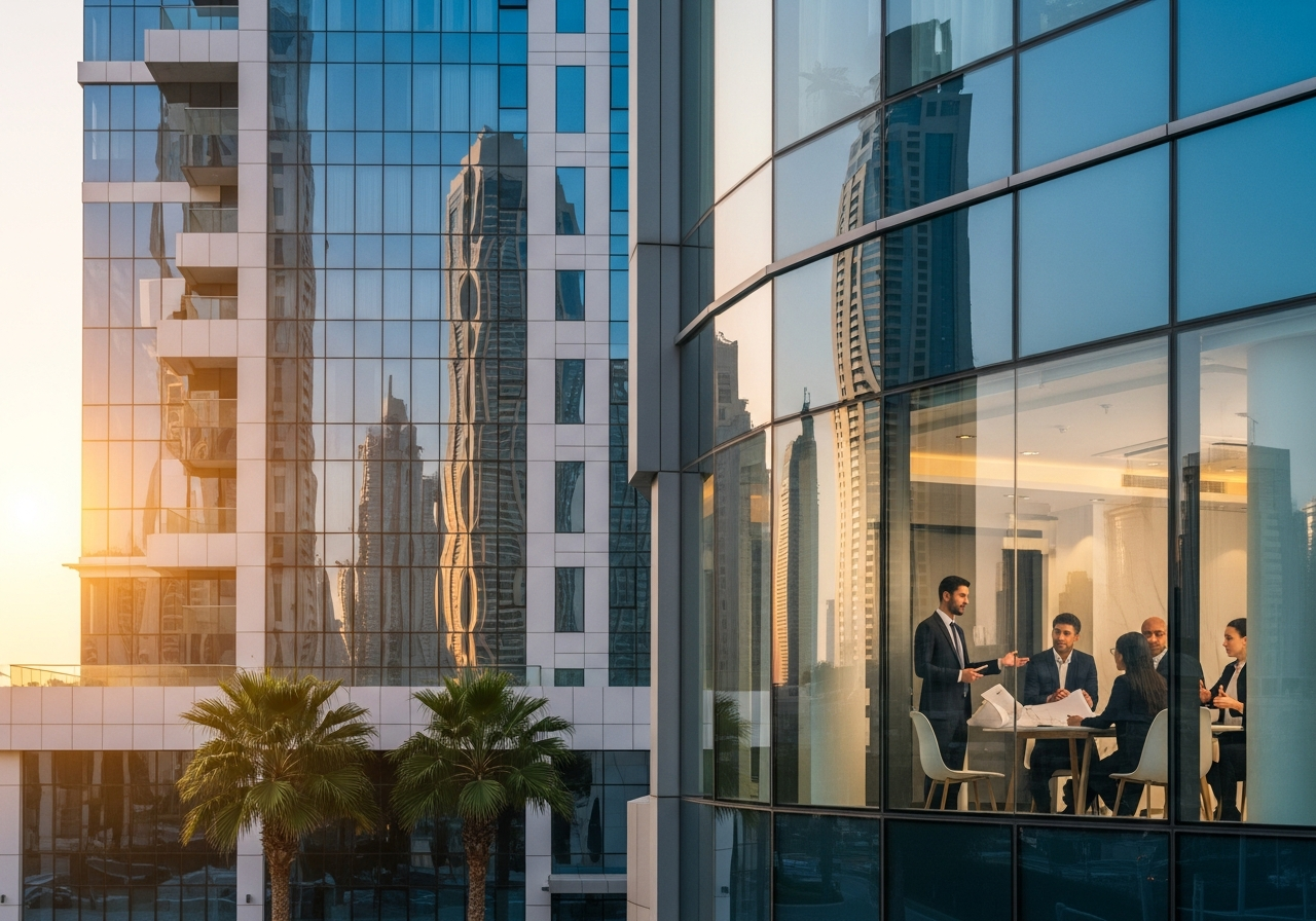 Commerce à vendre dans une zone Freehold à Dubaï avec façade vitrée moderne