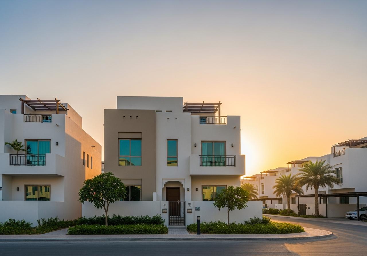 Townhouse moderne à vendre dans un complexe résidentiel à Dubai, choix idéal pour acquérir un bien immobilier aux Émirats.