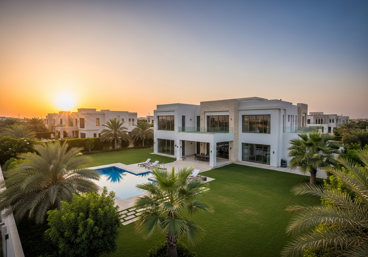 Sharjah’da entegre ve güvenli bir sitede yatırım için satılık modern freehold villalar